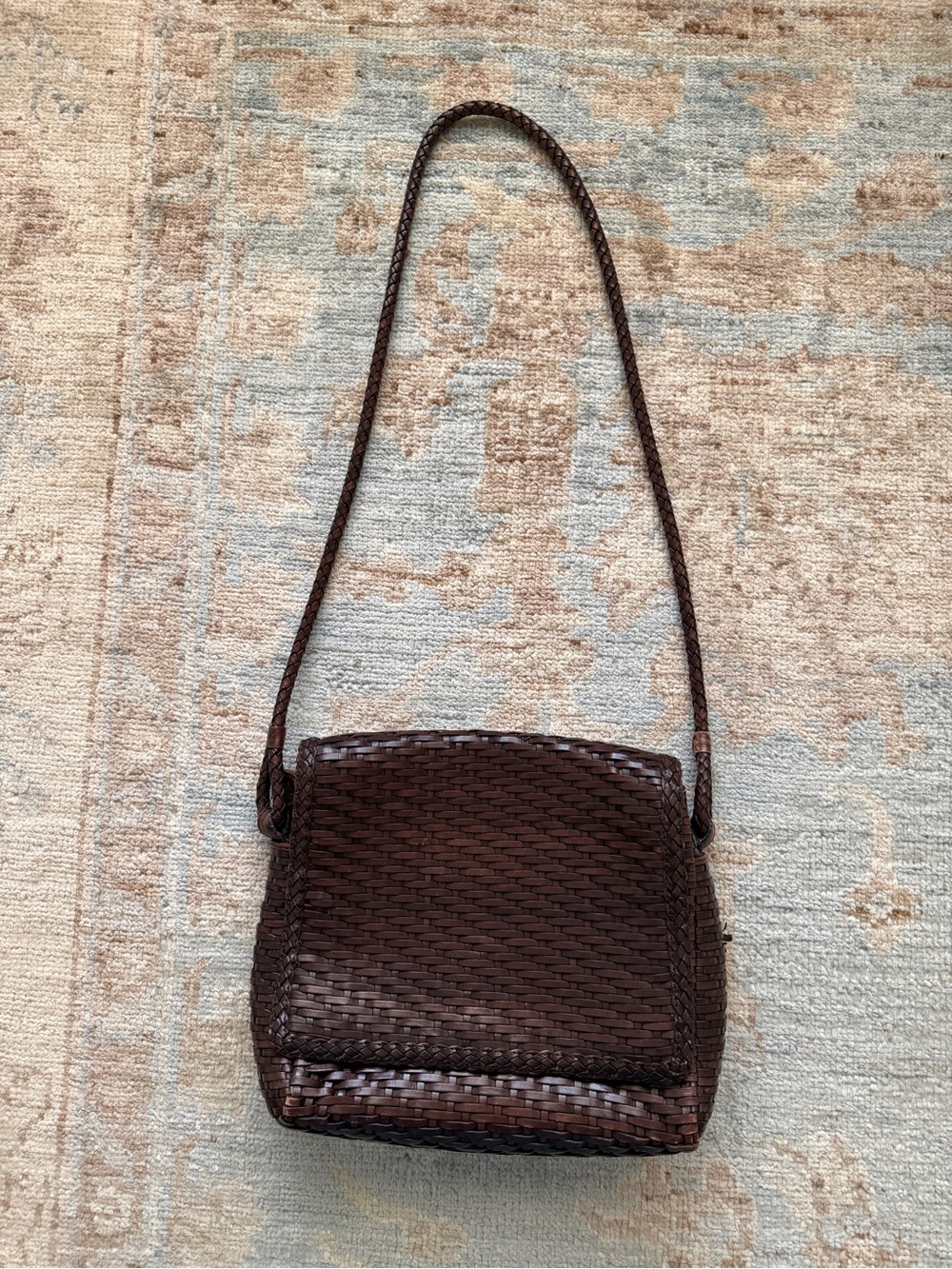 Vintage Talbots Leather Woven Purse - Picture 1 of 5